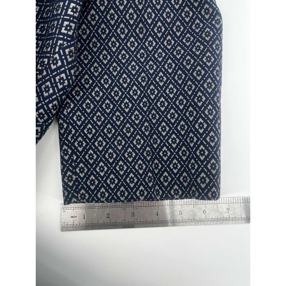Gerard Darel Paris Andra Geometric‎ Print Trousers Navy White Size 42 - Picture 10 of 11